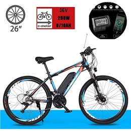 CHJ Bike 26-Inch Electric Mountain Bike, Lithium Battery 8AH / 10AH, 36V250W Motor, Three Modes to Choose From, Suitable for Men and Women All-Terrain Off-Road, 21 speed 8AH