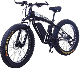 CCLLA Electric Bike 26 Inch Fat Tire Electric Bike 48V 400W Snow Electric Bicycle 27 Speed Mountain Electric Bikes Lithium Battery Disc Brake (Color : 10Ah, Size : Black)