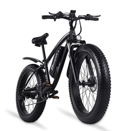 Shengmilo Electric Bike 26 Inch Fat Tires Hydraulic Brake Electric Mountain Bike Shengmilo MX02S Electric Bike for Adults with Foldable Pedal Lockable Suspension Fork(BLACK)