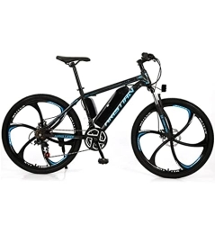 makeups1 Bike 26 Inch Mountain Electric Lithium Battery Adult Variable Speed Off-Road Custom Power-Assisted Bicycle-black_blue_21-speed