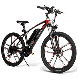 AUKBEC Bike 26In Electric Mountain Bike, Pedal Assist Unisex Bicycle for City Commuting & Leisure, 48V 8AH 350W Brushless Motor E-Bike, 4-Mode Moped with Shock Absorbent Front Fork, Black