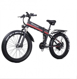 Dongshan Electric Bike 26inch folding electric bicycle mountain bike power-assisted bicycle 4.0 fat tire electric snow bike lithium battery transportation bicycle 48V 12.8AH1000W motor LCD instrument panel with rear seat