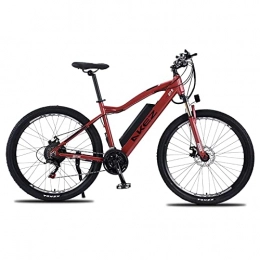 HFRYPShop Bike 27.5'' Electric Bikes for Adult, Lightweight Aluminum Alloy Suspension MTB with Shimano-21, Removable Li-Ion Battery 48V 10A, 40 Miles Range Dual Disc Brakes (red)