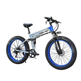 L-LIPENG Bike 350w 26 Inch fat tire Electric Bicycle, Adult Electric Bicycle, 36v Removablebattery and Professional 7 Speed, Aluminium Frame Suspensionfork Beach Snow Ebike Electric Mountain Bicycle, White, 8ah 30km