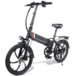 Electric oven Electric Bike 350W Electric Bike Foldable for Adults Lightweight Pedals 48V battery 20'' Tire Folding Electric Bicycle (Color : Black)