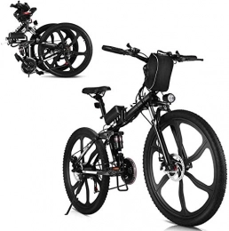 Capacity Bike 350W Electric Bikes 26 Inch Folding Electric Mountain Bicycle 48V 10Ah Removable Lithium Battery 21 Speed City Ebike Cruiser Commuter Bicycle