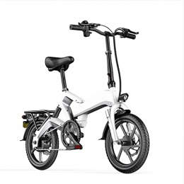 LIU Bike 400W Electric Bike Foldable for Adults Lightweight Electric Bicycle 48V 10Ah Lithium Battery 16 Inch Tire Electric Mini Folding E Bike (Color : White)
