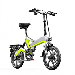 Electric oven Electric Bike 400W Electric Bike Foldable for Adults Lightweight Electric Bicycle 48V 10Ah Lithium Battery 16 Inch Tire Electric Mini Folding E Bike (Color : Yellow)