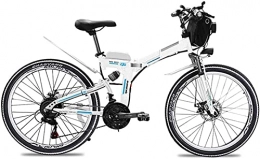 CCLLA Electric Bike 500W Folding Electric Bike for Adults 26In 48V13AH Lithium Battery Mountain Electric Bicycle with Controller, Dedicated Folding Pedal E-Bike Maximum Speed 40Km / H (Color : White)