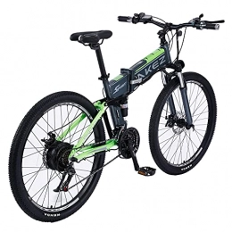 WRJY Electric Bike 500W Folding Electric mountain Bike for Adults 48V 9AH Lithium-Ion Battery E-bike 27.5" fat tire electric bicycle with Professional 21 Speeds Blue