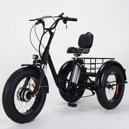  Electric Bike 500W Motor Adult Electric Trike - Fat Tire Mountain E-Bike 48V 10ah Battery 7 Speed 20'' Tricycle - Three Wheel Electric Bicycle with Basket