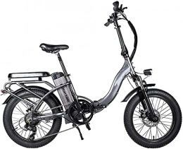 CCLLA Bike 750w 20" times;4.0 Foldingelectric Bike 48v 13ah Removable Lithium Battery 7 Speed Brushless Motor Adult Bicycle 4.0 All-terrain Fat Tire 4-6 Hours Battery Life (Color : Grey)