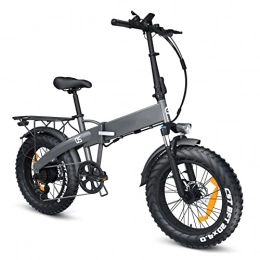 Electric oven Electric Bike 750W Folding Electric Bike for Adults 20" Fat Tire Folding Electric Bicycle 31Mph 48V 12Ah Lithium Battery E-Bike Alloy Frame 7-Speed Commute Ebike for Female Male (Color : Gray)