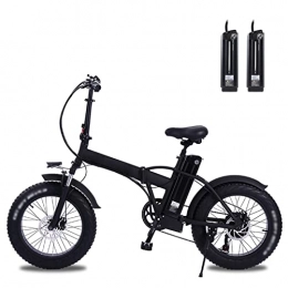 LIU Bike 800W / 500W Mountain Electric Bike Foldable for Adults 20 Inch Fat Tire Electric Bicycle 48V 12.8Ah Lithium Battery Electric Beach Bike 45km / H (Color : 800W 15ah 2 Battery)