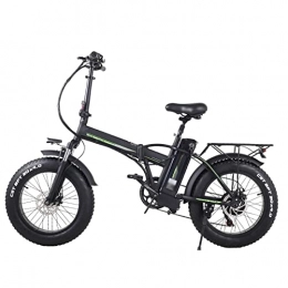 Electric oven Bike 800W Brushless Motor Adult Folding Electric Bike 48V 15AH 45KM / H Mobility Mountain Bicycle 20 inch*4.0 Fat Tires E-Bike (Color : Black, Size : 48V 10AH)