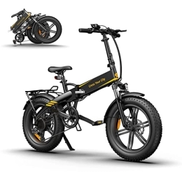 A Dece Oasis Electric Bike A Dece Oasis ADO A20FXE electric bike for adults 20 * 4.0 Fat tyres E-bike, foldable ebike equipped with rear racks and fenders, 250W motor / 36V / 10.4Ah battery / 25 km / h, black