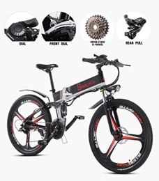 Acptxvh Electric Bike Acptxvh Electric Bike 26" Electric 21Speed Folding Bike Folding Ebike with Large Capacity Removable 48V 10.4Ah Lithium-Ion Battery, Shock / Dual Disc Brakes, Black