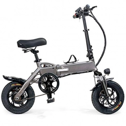 Adima Electric Bike Adima 12" Folding Electric Bike, Electric Bicycle with 48V Hidden Lithium Battery And Mobile Phone Bracket, 350W High Speed Brushless Motor City Commuter Ebike(Gray)
