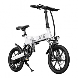 ADO Electric Bike ADO 16 Inch Electric Folding Bicycle A16 Shimano 7 speed Removable Battery (White)