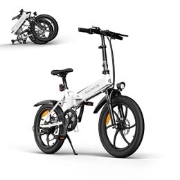 A Dece Oasis Electric Bike ADO A20+ Folding Electric Bikes 20 Inch Citybike with Shimano 7 Speed for Outdoor Commuter with 250W Motor / 36V / 10.4Ah Battery / 25 km / h, white
