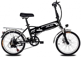 CCLLA Electric Bike Adult 20 Inch Mountain Electric Bike, 48V Lithium Battery 350W Electric Bikes, 7 Speed Aerospace Grade Aluminum Alloy Foldable Electric Bicycle (Color : Black, Size : 55KM)