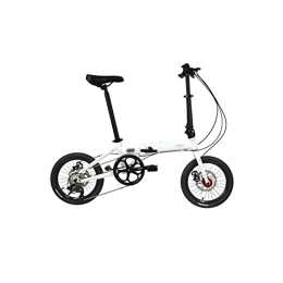  Electric Bike Adult Electric Bicycles 16 Inch Folding Bike Foldable Bicycle Aluminum Alloy 8 Variable Speed Portable Disc Brake Free Installation (White)