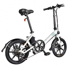 Thumby Electric Bike Adult electric bike foldable e-bike Light Shimano 6-speed with 250 W 36 V battery Maximum speed 25 km h 16-inch wheels Double disc brakes for adults teenagers and commuters (Color : White) jianyu