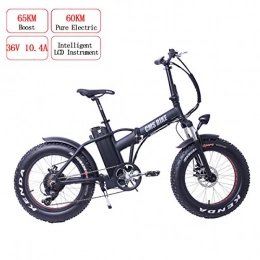 W&TT Electric Bike Adult Electric Mountain Bike 36V 10.4A 500W Endurance 60KM 6 Speeds Folding E-bike 20" Wide Tire Aluminum Alloy Frame Bicycle with Double Disc Brakes