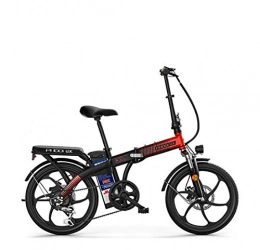 SHJR Electric Bike Adult Foldable Mountain Electric Bike, 48V Lithium Battery, High-Carbon Steel 7 Speed Electric Bicycle 20 Inch Magnesium Alloy Wheels, A, 40KM