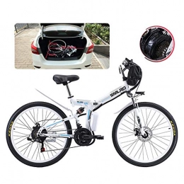 TANCEQI Electric Bike Adult Folding Electric Bikes Comfort Bicycles Hybrid Recumbent / Road Bikes 26 Inch Tires Mountain Electric Bike 500W Motor 21 Speeds Shift for City Commuting Outdoor Cycling Travel Work Out, White