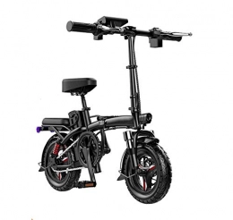 SHJR Bike Adult Small Folding Electric Bike, With Multifunctional LCD Instrument Energy Recovery System 14Inch Electric Bicycle, Support Mobile Phone Charging, 50KM