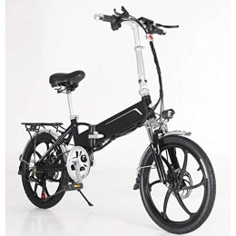 HWOEK Bike Adults Folding Electric Bike, 350W Motor with Anti-Theft System 20'' Commute Electric Bicycle Hidden Removable Battery 7-Speed Dual Disc Brakes Unisex, Black, 8AH