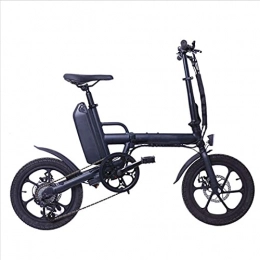 CCLLA Electric Bike Adults Folding Electric Bike, Mini Electric Bicycle with 36V 13AH Lithium Battery Boosts Electric Bicycles 6-Speed Shift Double Disc Brake Unisex (Color : Black)