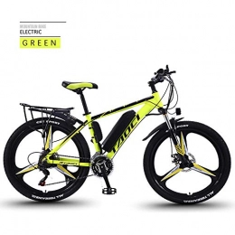 AKEFG Electric Bike AKEFG Hybrid mountain bike, adult electric bicycle detachable lithium ion battery (36V13Ah) 27 speed 5 speed assist system, 26 inch, Yellow, A