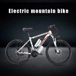 AKEFG Bike AKEFG Hybrid mountain bike, Electric Bike, adult electric bicycle detachable lithium ion battery (48V 13Ah) 26 inch for Commuter Travel, White