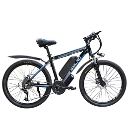 AKEZ Bike AKEZ 26" Electric Bike for Adults, Ebike for Men, Electric Hybrid Bike MTB All Terrain, 48V / 10Ah Removable Lithium Battery Road Mountain City Bike Electric Bicycle for Cycling (black blue 500)