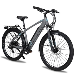 AKEZ Electric Bike AKEZ 27.5'' Electric Bikes for Adults, 36V 12.5Ah Electric Mountain Bikes E-bikes for Men Women, Electric Dirt Bike with BAFANG Motor and Shimano 7 Speed Electric City Bike (gray)