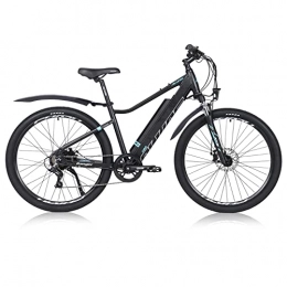 AKEZ Bike AKEZ Electric Bike for Adults Men, 27.5’’ Waterproof Electric Mountain Bike, 250W 12.5Ah Removable Lithium-Ion Battery E-bike for Men with BAFANG Motor and Shimano 7 Speed Gear (black)