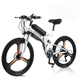AKEZ Electric Bike AKEZ Foldable Electric Bicycle, Electric Bike for Adults, Electric Mountain Bike, 26 Inch Aluminum Alloy Ebike Bicycle for Outdoor Cycling Travel Work Out (White, 13A)