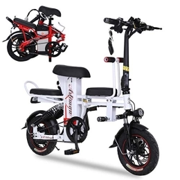AKT Electric Bike AKT E-Bike Foldable Mini Electric Bicycle for City Commuting 48V 25A Lithium Battery, Speed 25KM / H, Mileage about 100KM, White