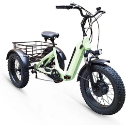  Bike Aluminum Alloy Folding Electric Tricycle, 20-Inch Snow Fat Tire Variable Speed Power-Assisted Pedal Electric Tricycle, Folding Electric Bicycle, A