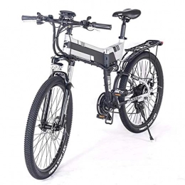 Amantiy Electric Bike Amantiy Electric Mountain Bike, 500W 48V12.8AH Electric Mountain Bike Full Suspension 21Speeds Electric Powerful Bicycle (Color : Gray)