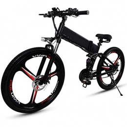 Amantiy Electric Bike Amantiy Electric Mountain Bike, Electric Mountain Bike, 26 inches Folding E-Bike Integrated Wheel and 21 Speed Gear Electric Powerful Bicycle (Color : Black, Size : 1500W)