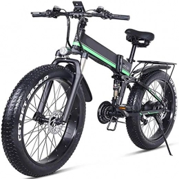 Amantiy Electric Bike Amantiy Electric Mountain Bike, Electric Snow Bike 48V Folding Mountain Bike with 26Inch 4.0 Fat Tire MTB 21 Speed E-Bike Pedal Assist Hydraulic Disc Brake Electric Powerful Bicycle (Color : Black)