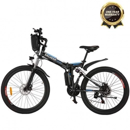 Ancheer  ANCHEER Electric Mountain Bike, 26 E-bike Citybike Commuter Bike with 36V 8Ah Removable Lithium Battery, Shimano 21 Speed Gear (26" Folding-White)