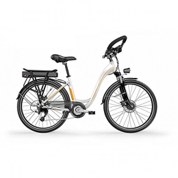 AORISSE Electric Bike AORISSE Electric Bike 7 Speed 26" Adult City Commuter Ebike 400W Motor Double Disc Brake Butterfly Handle Student Lady Leisure Electric Bicycle with 36V 10AH Removable Lithium Battery, White