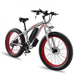 AORISSE Electric Bike AORISSE Electric Bike, Adult 26" 21 Speed Fat Tire Bike 48V 13AH Battery Electric Bicycle Snow Beach Mountain Ebike Throttle & Pedal Assist, White Red
