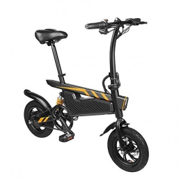 Asdflinabike Electric Bike Asdflinabike Electric Moped Bicycle for Adult 7.8Ah 36V 250W 12 Inches Folding Electric Bicycle 25km / h Top Speed Max Bearing 120kg with Pedals Power Assist (Color : Black, Size : One size)