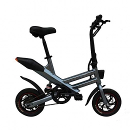 Asdflinabike Bike Asdflinabike Foldable Electric Bike 12 Inch 10.4AH 36V 250W Electric Moped Bicycl LCD Displayer 25KM / H Max 40-50KM Mileage with Pedals Power Assist (Color : Gray, Size : 110.2x56x100cm)