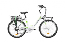 Atala  Atala Electric Citybike with Pedalling Assisted e-run FS Lady, White 45cm (Height 150-175cm), 6Speed, One Size Green